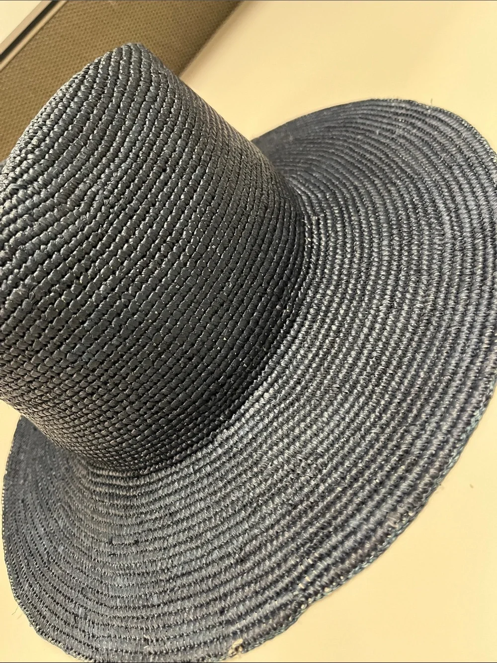 Nataliya Nova Luxury Wide-Brim Woven Straw Luisa Hat - Navy w/ bands